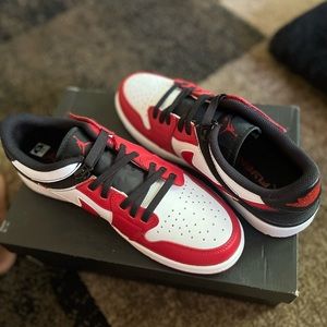 Air Jordan 1s fly ease brand new size 10 men’s shoes black red and white